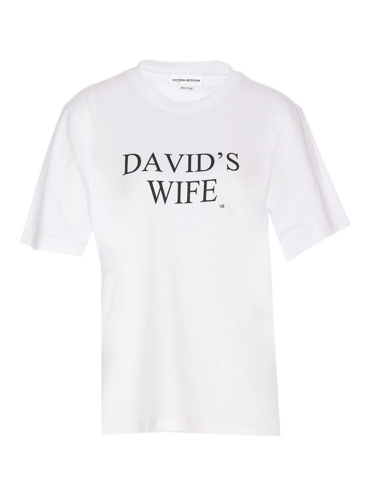 Shop Victoria Beckham Slogan Davids Wife -shirt In White