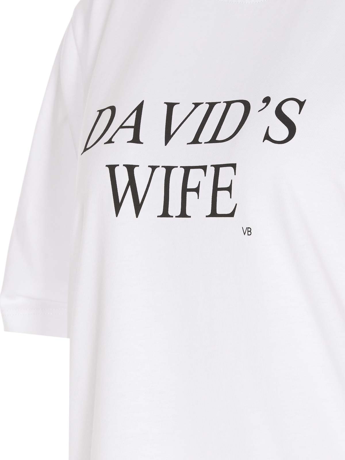 Shop Victoria Beckham Slogan Davids Wife -shirt In White