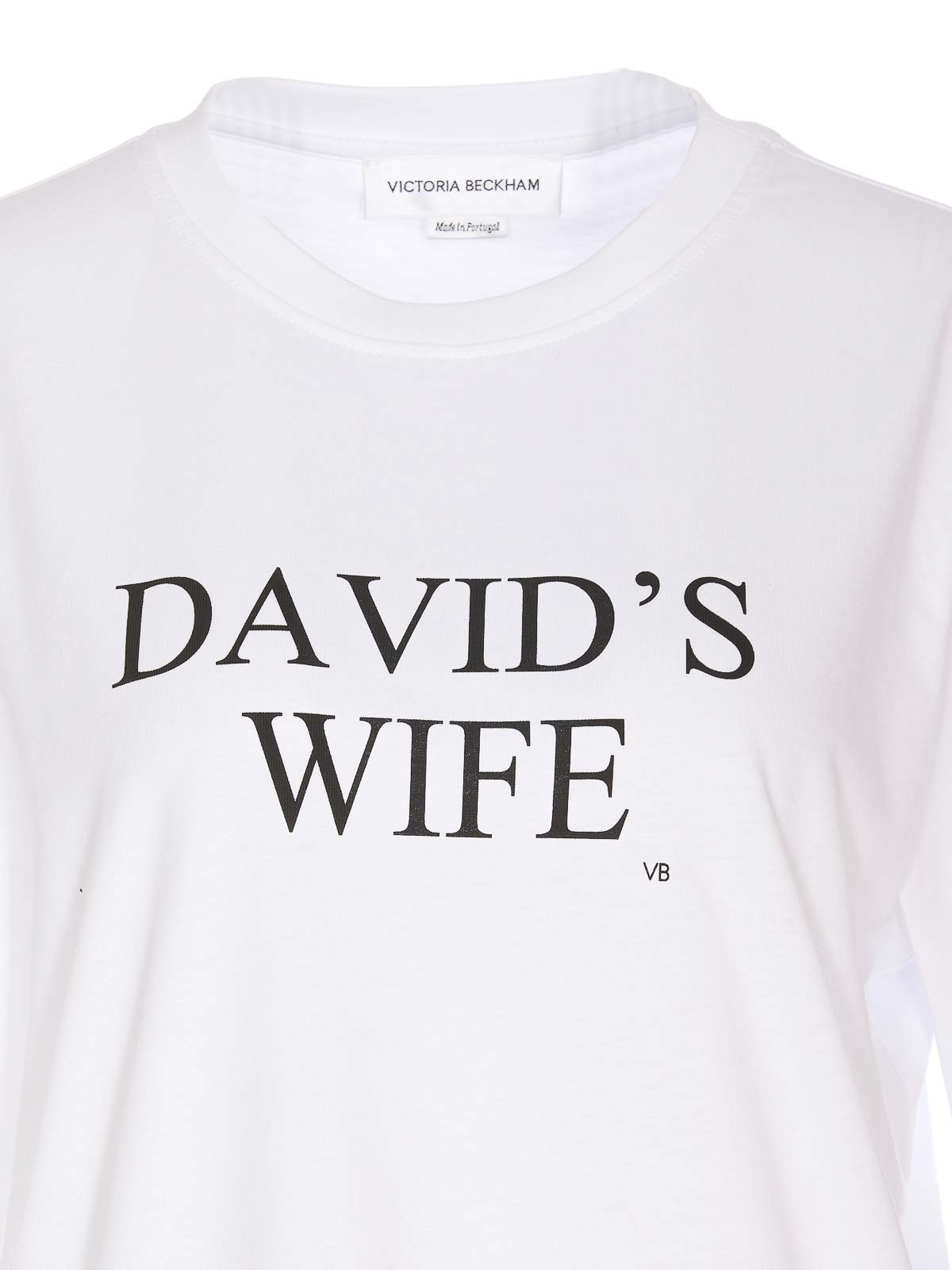 Shop Victoria Beckham Slogan Davids Wife -shirt In White