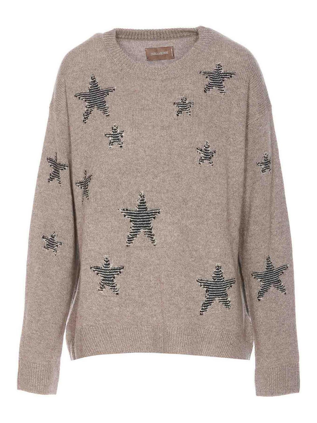 Zadig & Voltaire Beige Markus Pullover In Grey