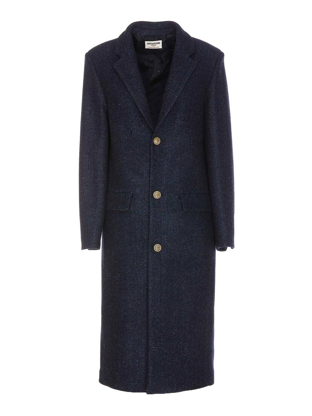 Shop Zadig & Voltaire Ue Mio Coat In Blue