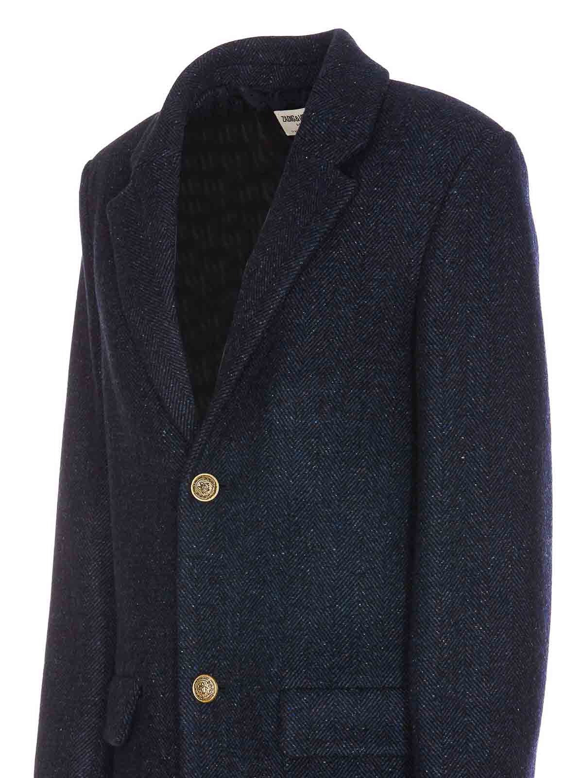 Shop Zadig & Voltaire Ue Mio Coat In Blue