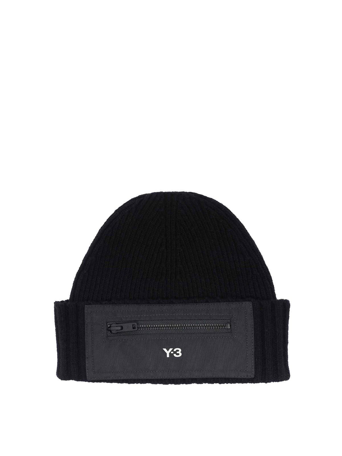 Y-3 Adidas  Black Beanie Cap