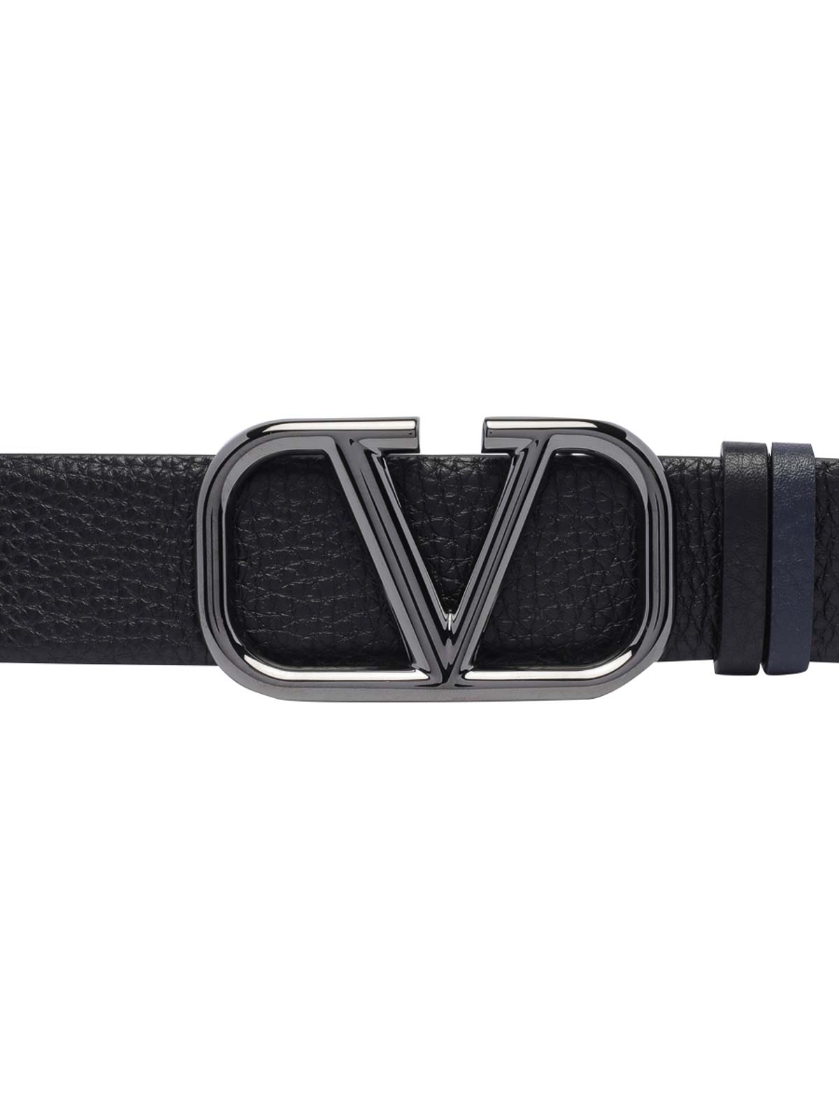 Shop Valentino Vlogo Signature Reversible Belt In Blue