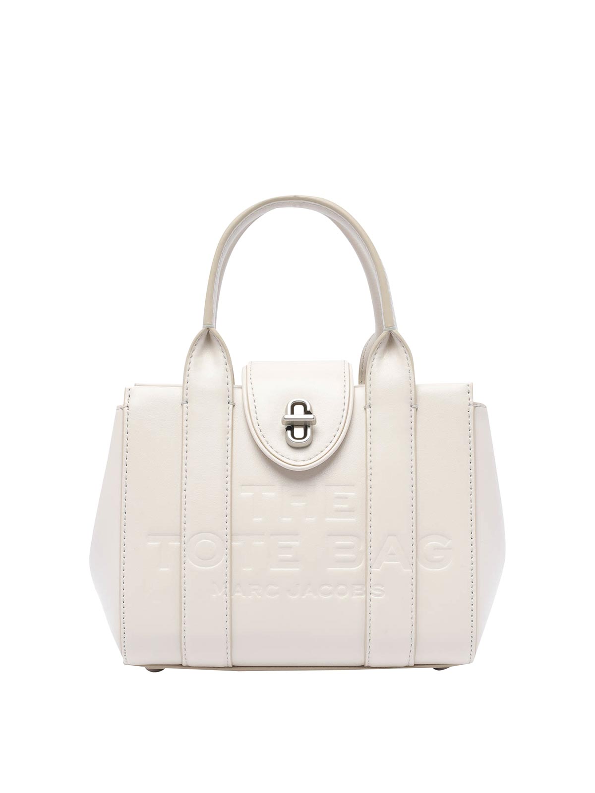 Shop Marc Jacobs The Turnlock Crossbody Tote Bag In White