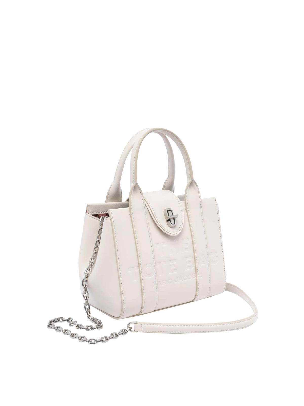 Shop Marc Jacobs The Turnlock Crossbody Tote Bag In White