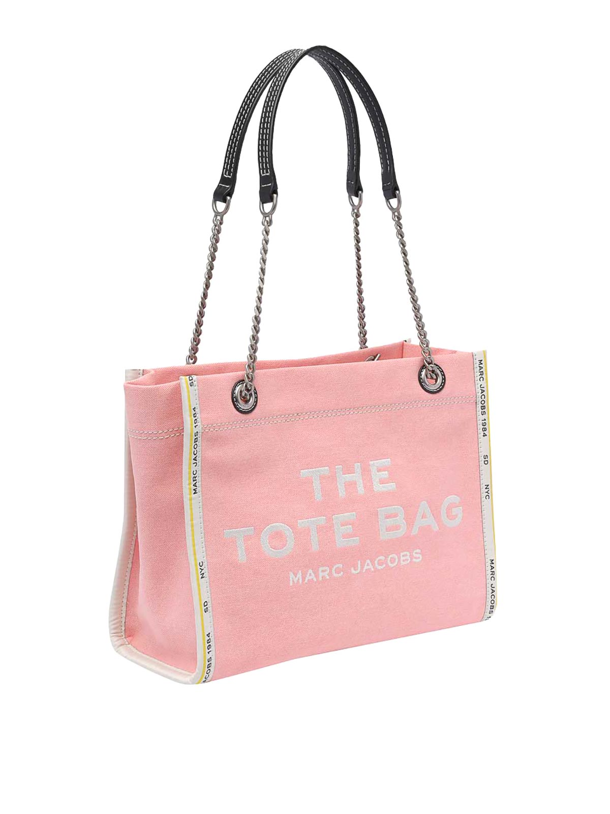 Shop Marc Jacobs The Denim Chain Crossbody Tote Bag In Nude & Neutrals