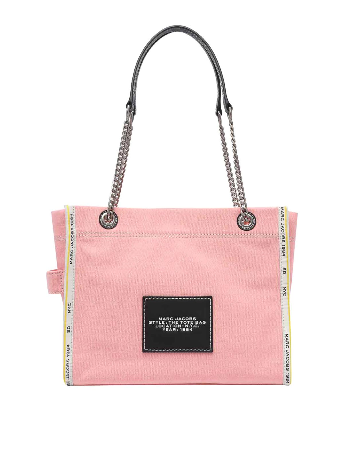 Shop Marc Jacobs The Denim Chain Crossbody Tote Bag In Nude & Neutrals