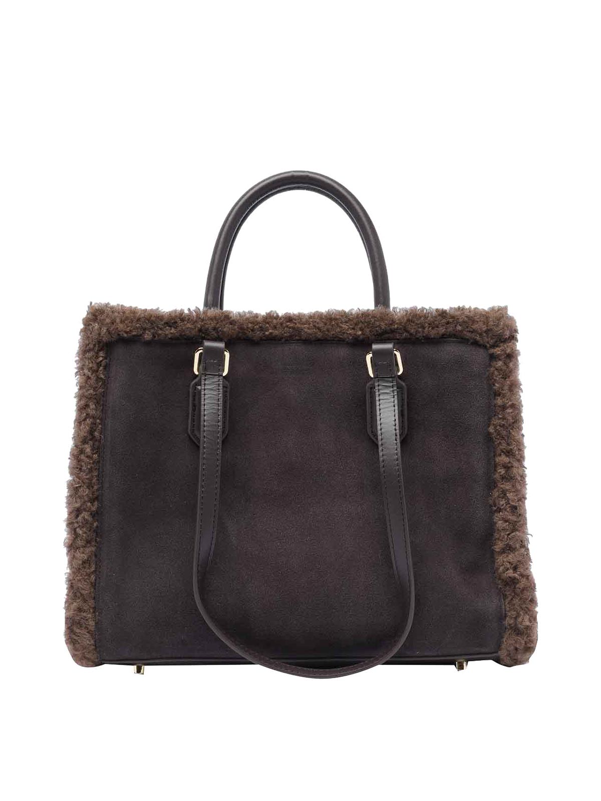 Shop My Best Bag Atena Fur Reversible Hand Bag In Brown