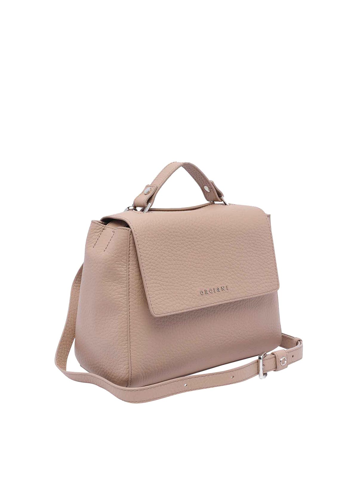 Shop Orciani Small Sveva Handbag In Beige