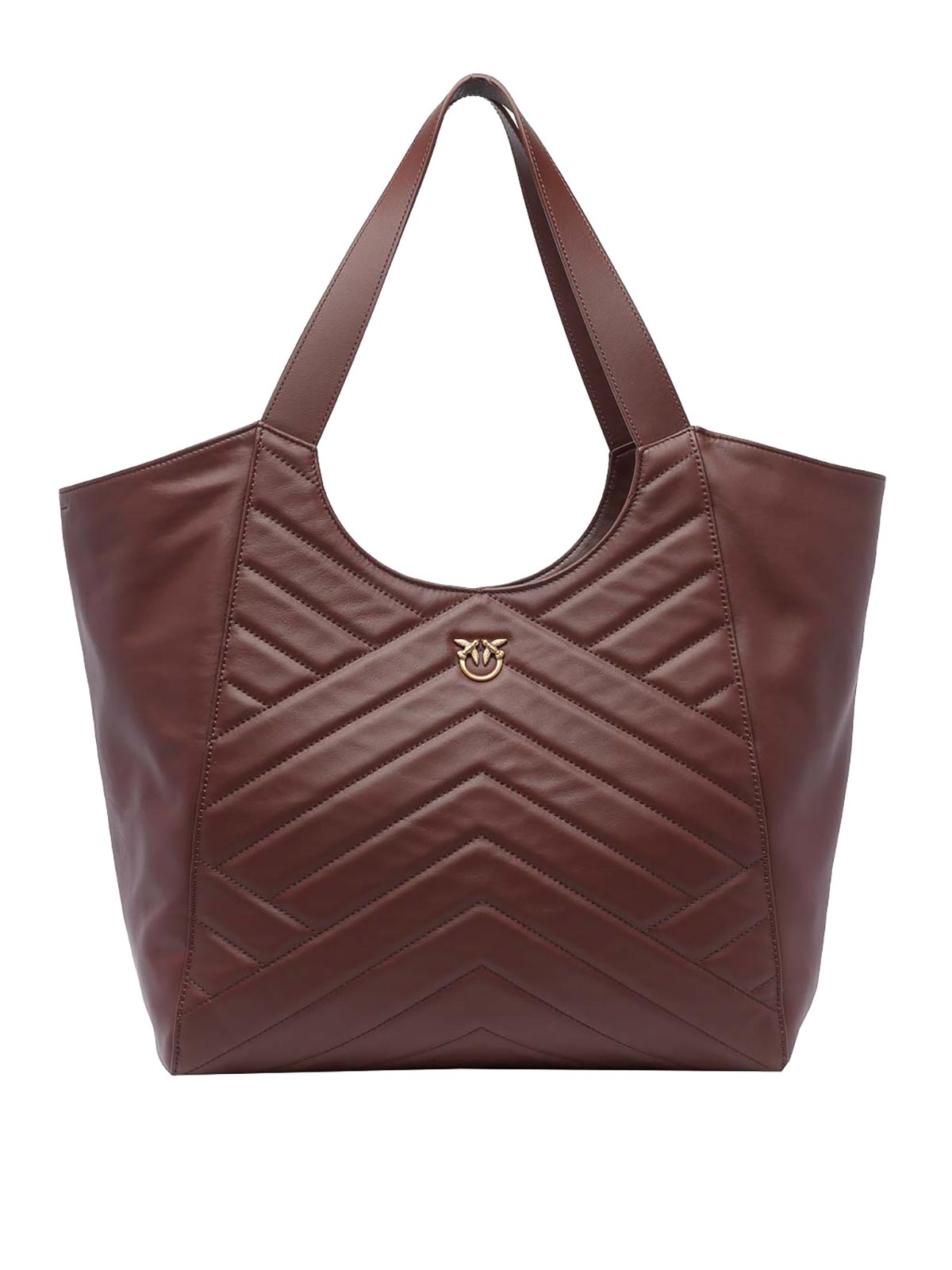 Pinko Puzzle Tote Bag In Brown