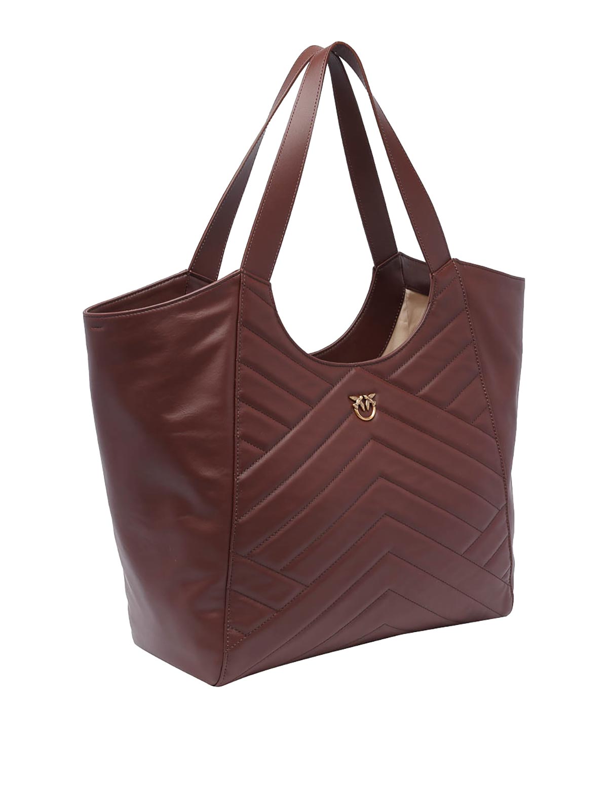 Shop Pinko Puzzle Tote Bag In Brown