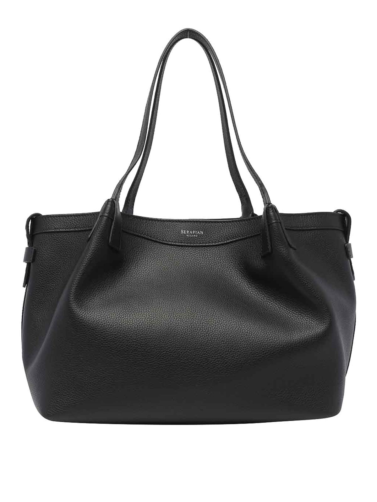 Shop Serapian Small Secret Rugiada Shoulder Bag In Black