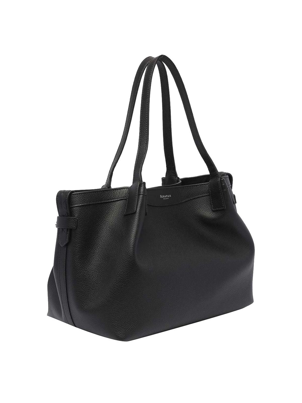 Shop Serapian Small Secret Rugiada Shoulder Bag In Black