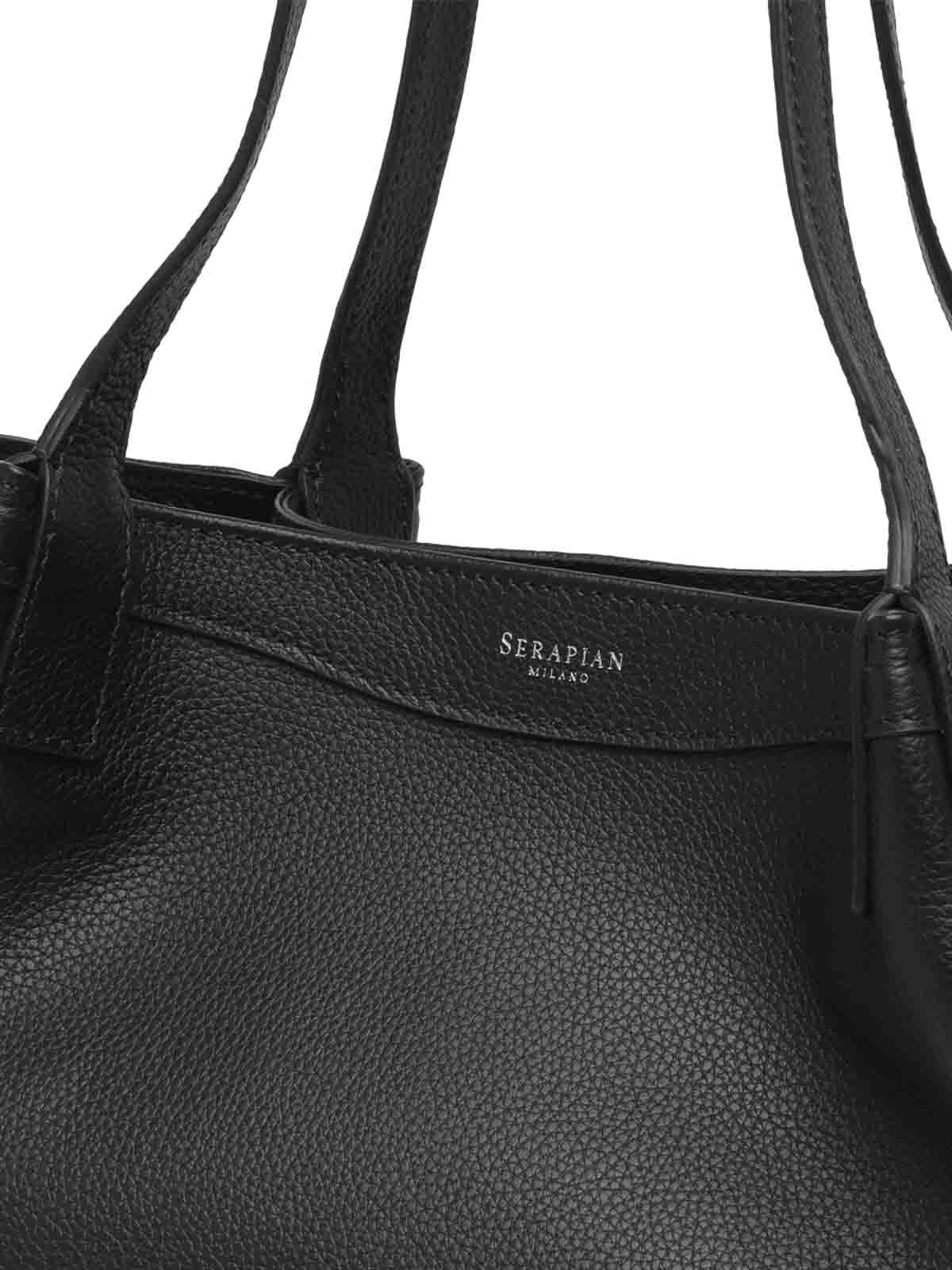 Shop Serapian Small Secret Rugiada Shoulder Bag In Black