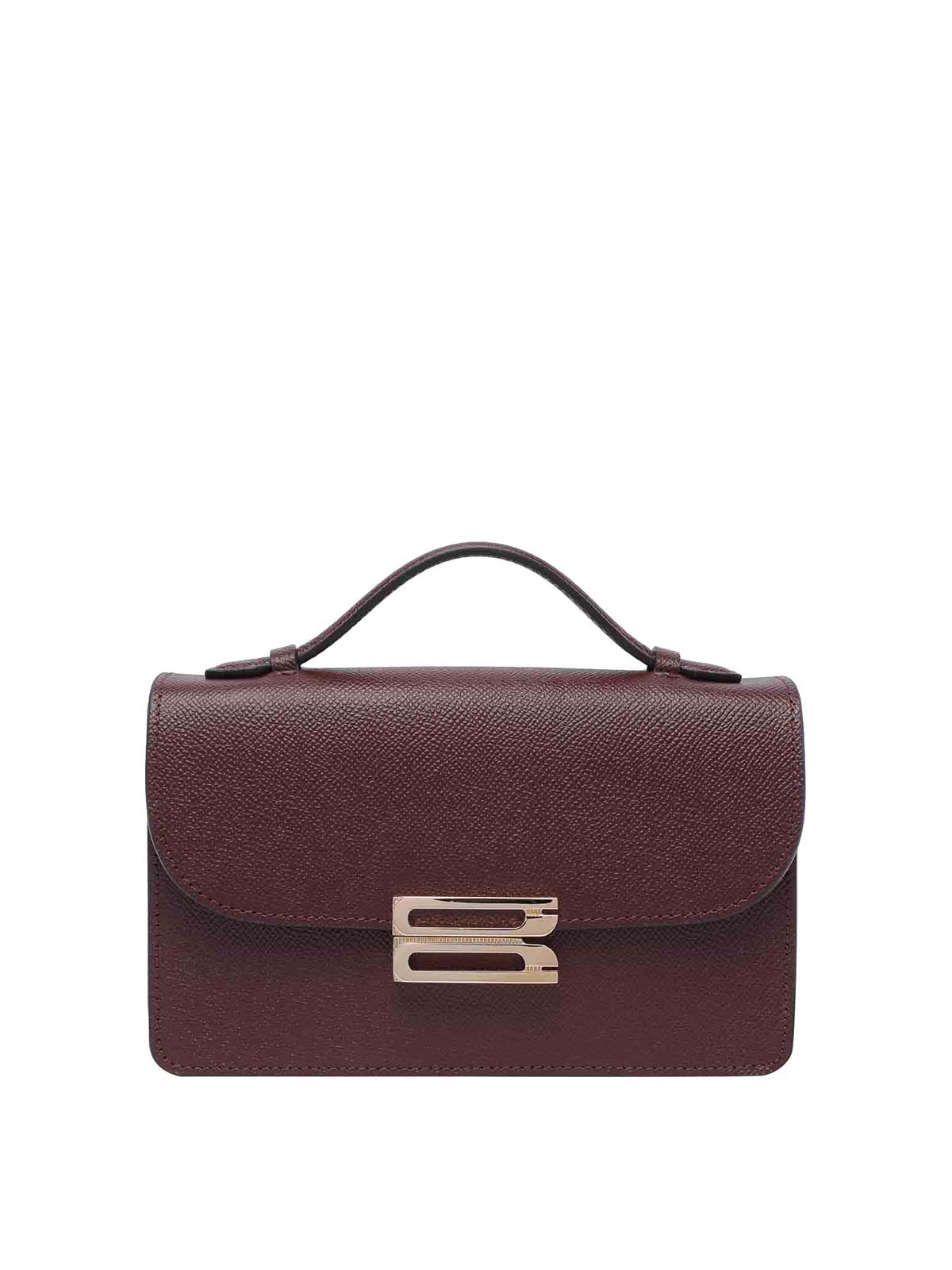 Victoria Beckham Burgundy Mini Bbuckle Handbag In Red