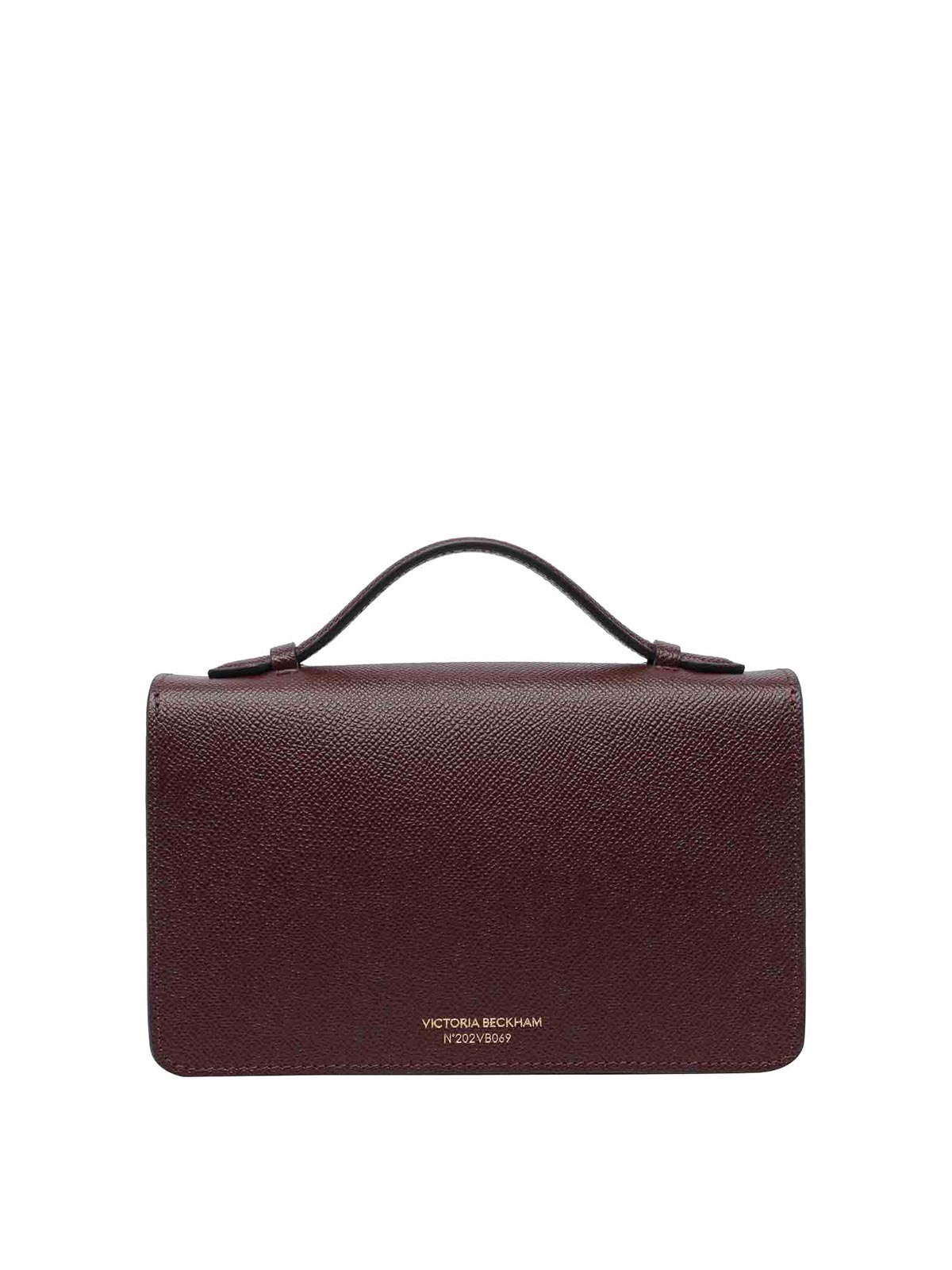 Shop Victoria Beckham Burgundy Mini Bbuckle Handbag In Red