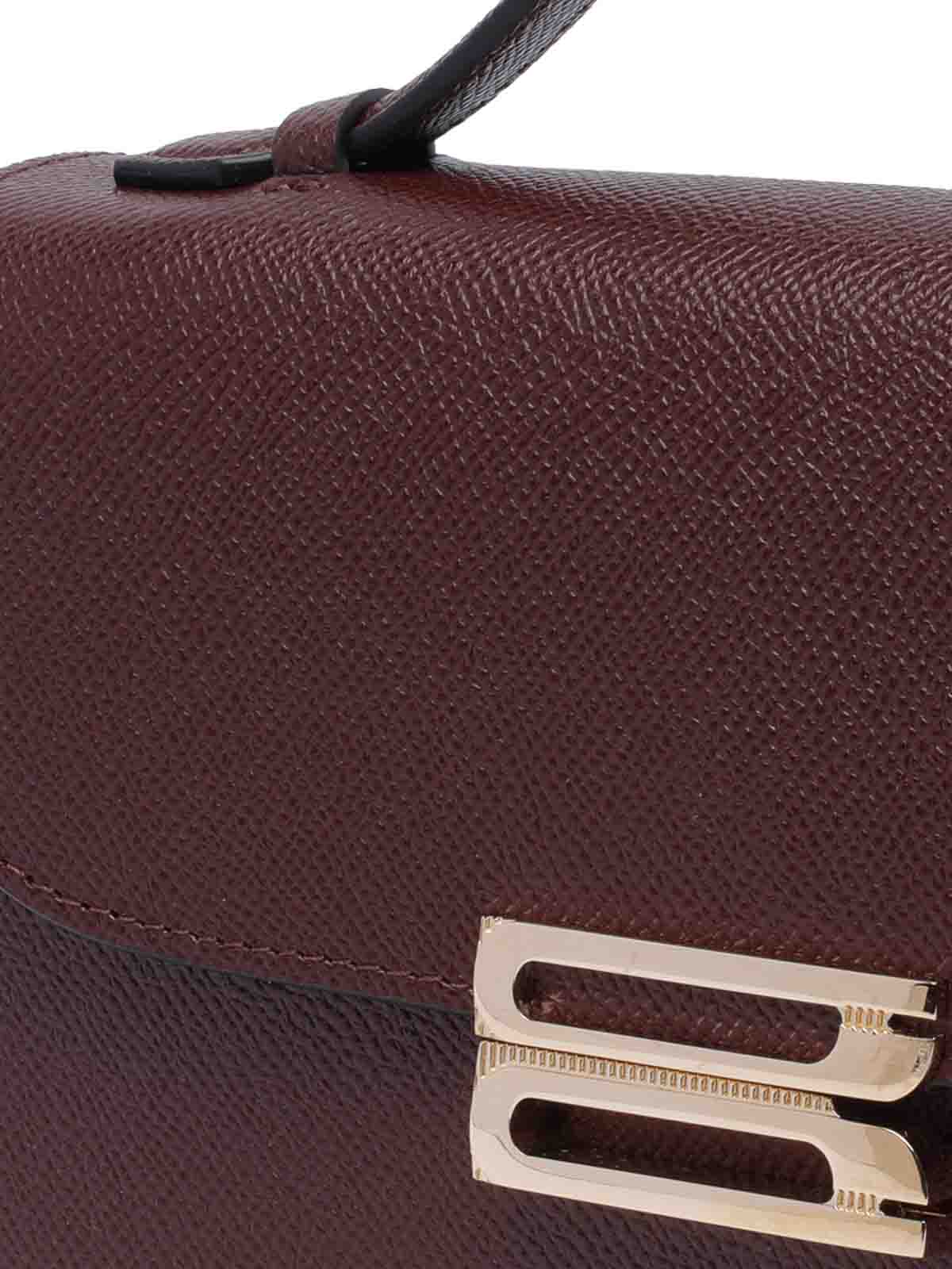 Shop Victoria Beckham Burgundy Mini Bbuckle Handbag In Red