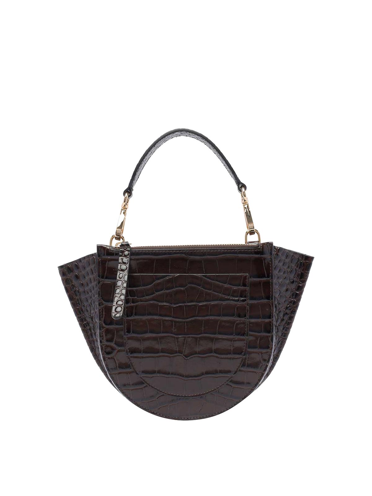 Shop Wandler Brown Cocco Hortensia Mini Hand Bag