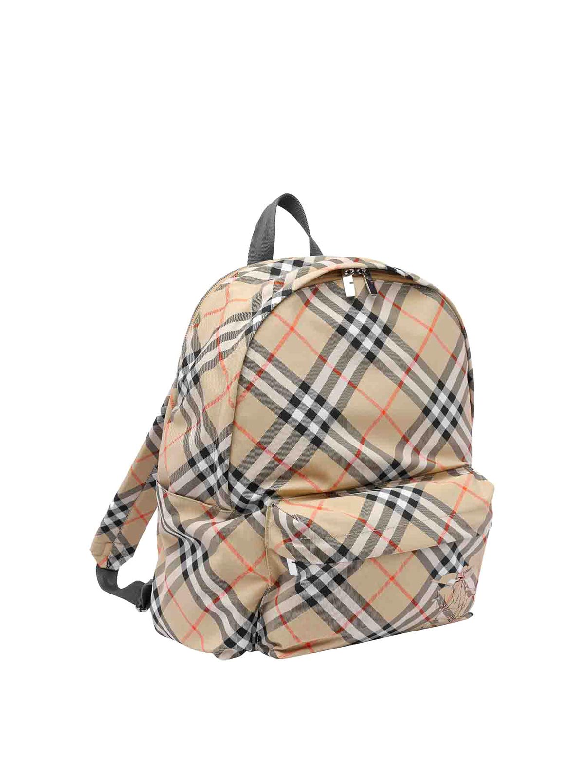 Burberry Archive Beige Essentiel Check Backpack - Beige|8091312