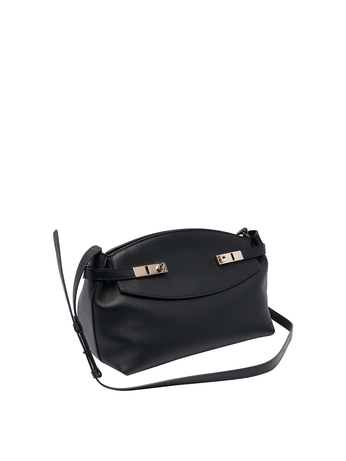 Shop Ferragamo Large Hug Clutch In Black