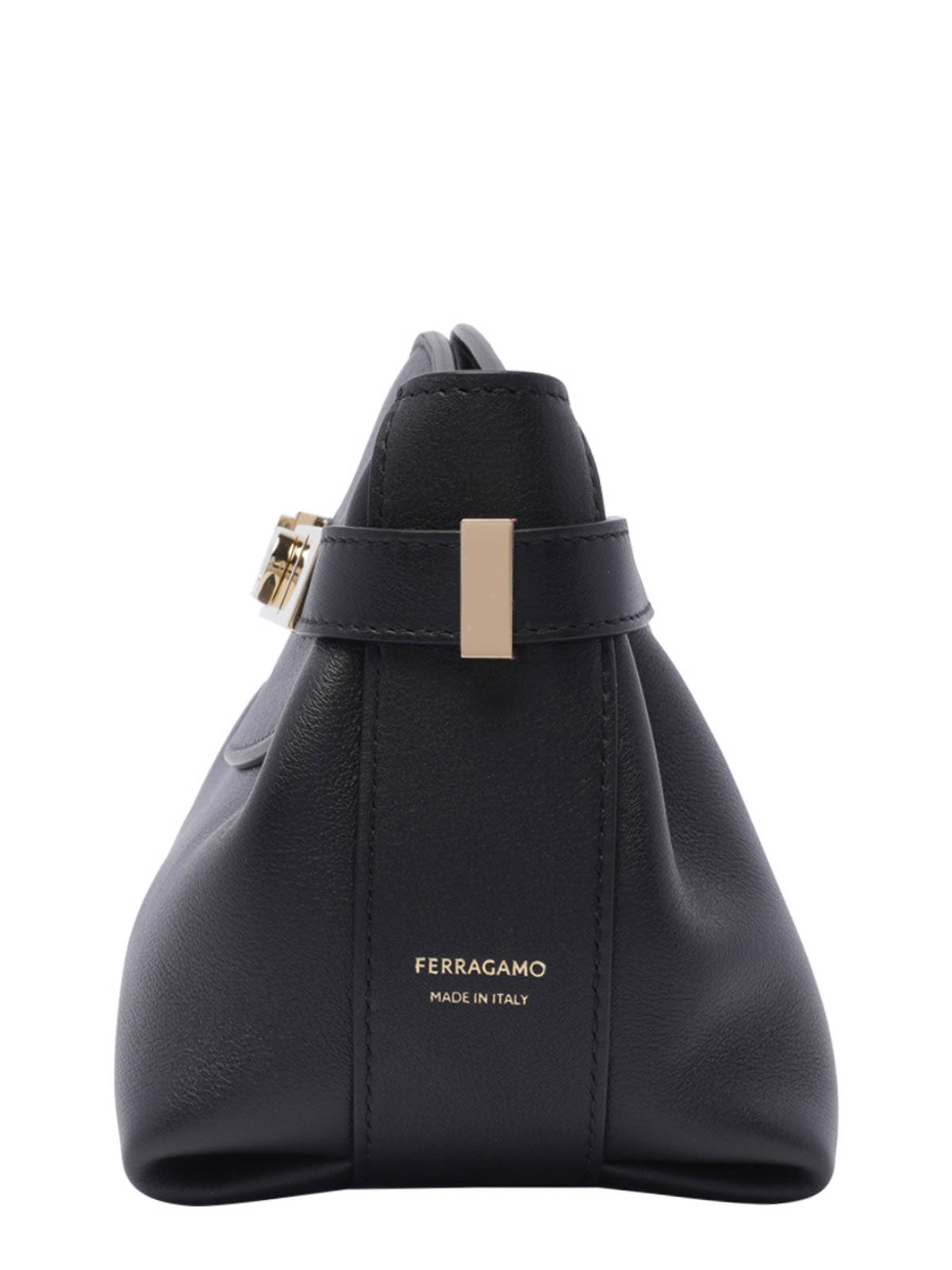 Shop Ferragamo Small Hug Clutch In Black