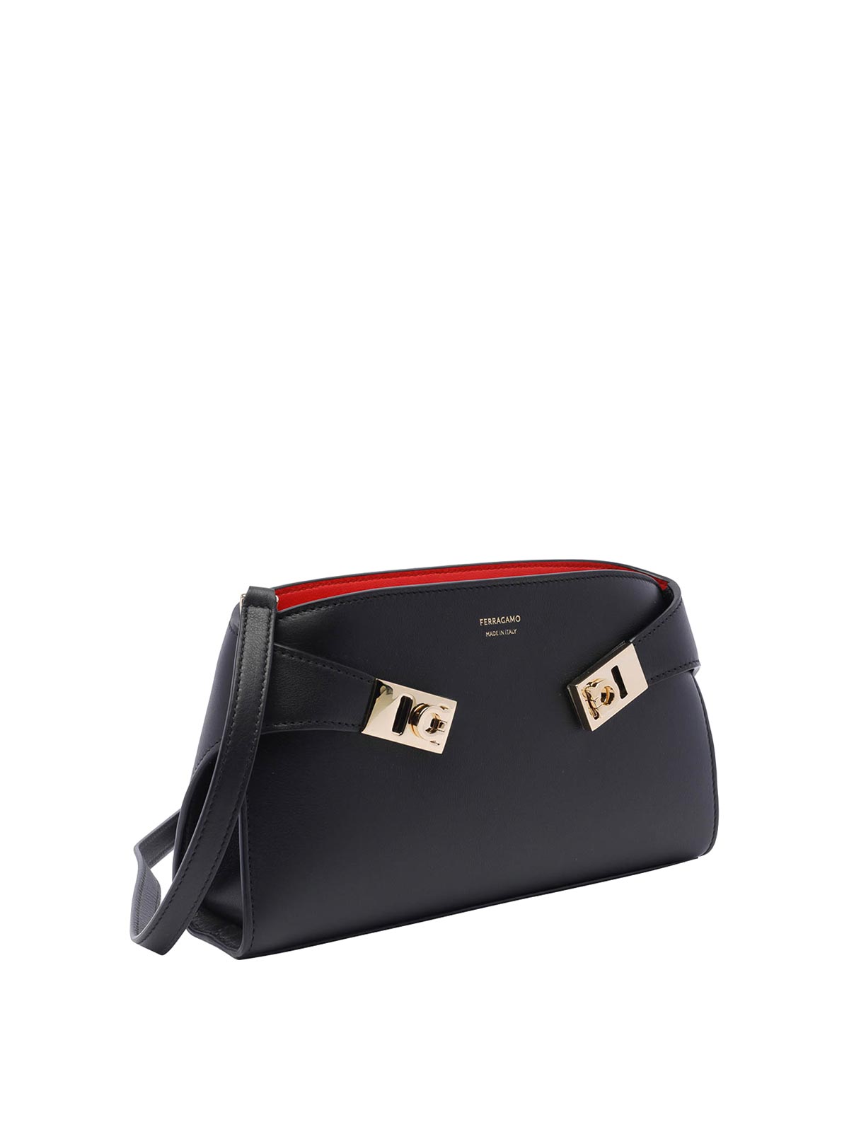 Shop Ferragamo Hug Crossbody Bag In Black