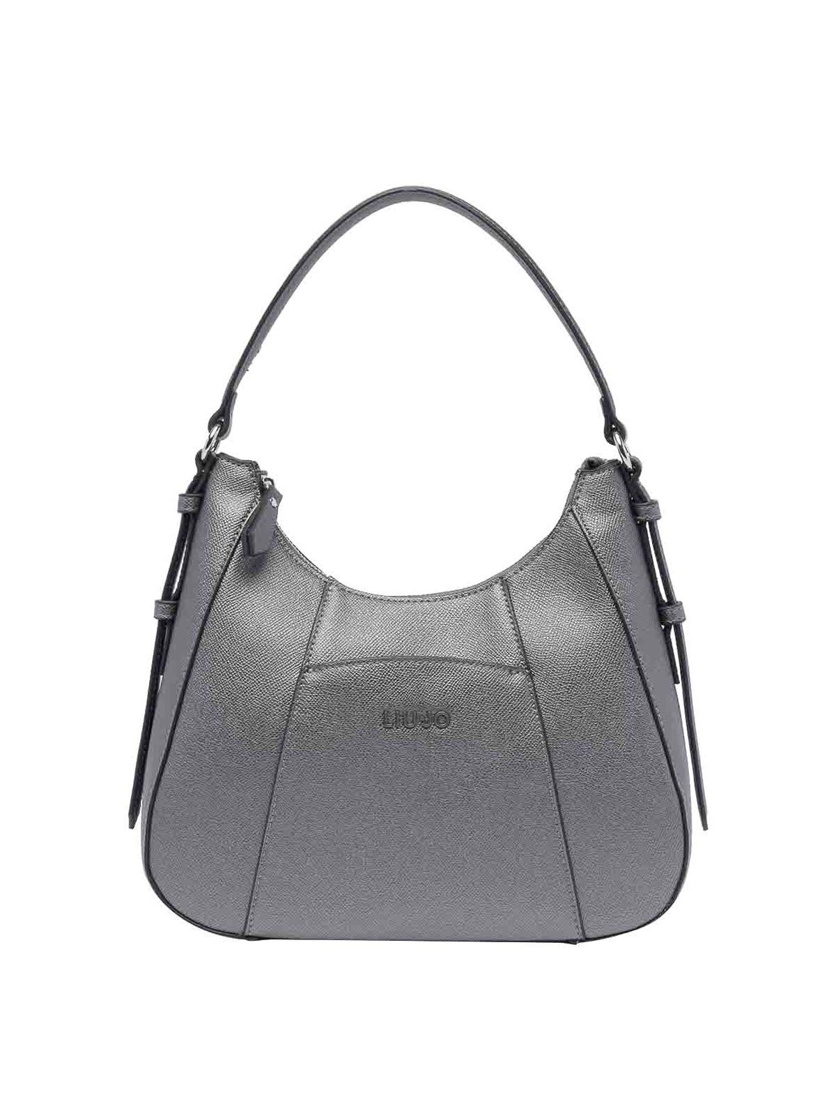 Liu •jo Logo Hobo Bag In Grey