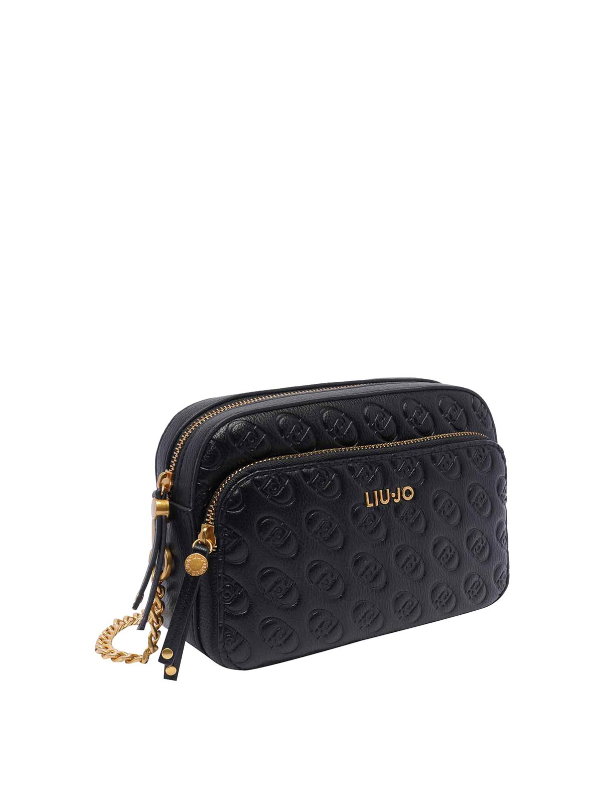 Shop Liu •jo Medium Logo Camera Bag In Black