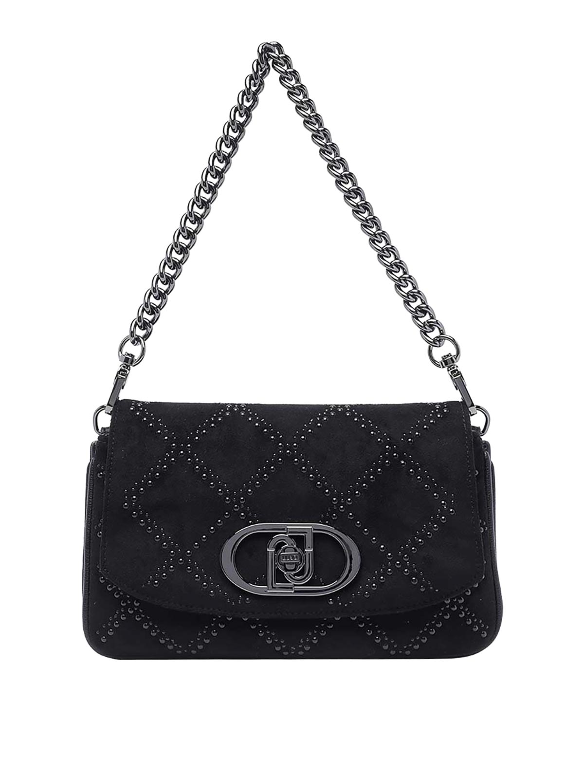 Liu •jo Medium Logo Crossbody Bag In Black