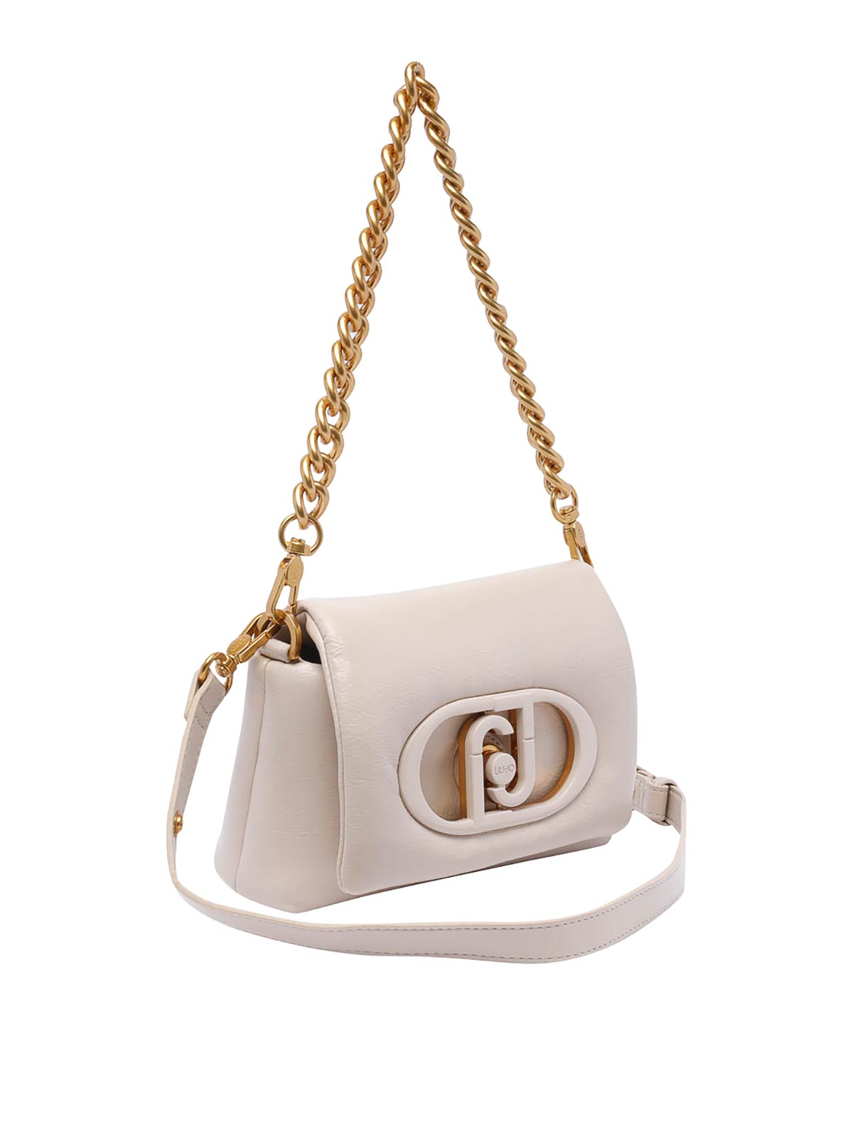 Shop Liu •jo Small Logo Crossbody Bag In White