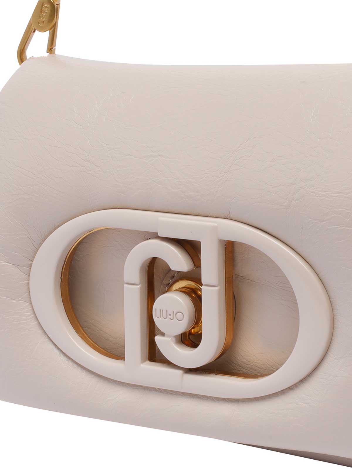 Shop Liu •jo Small Logo Crossbody Bag In White