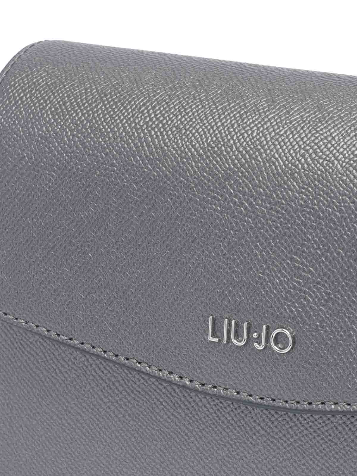 Shop Liu •jo Logo Crossbody Bag In Grey