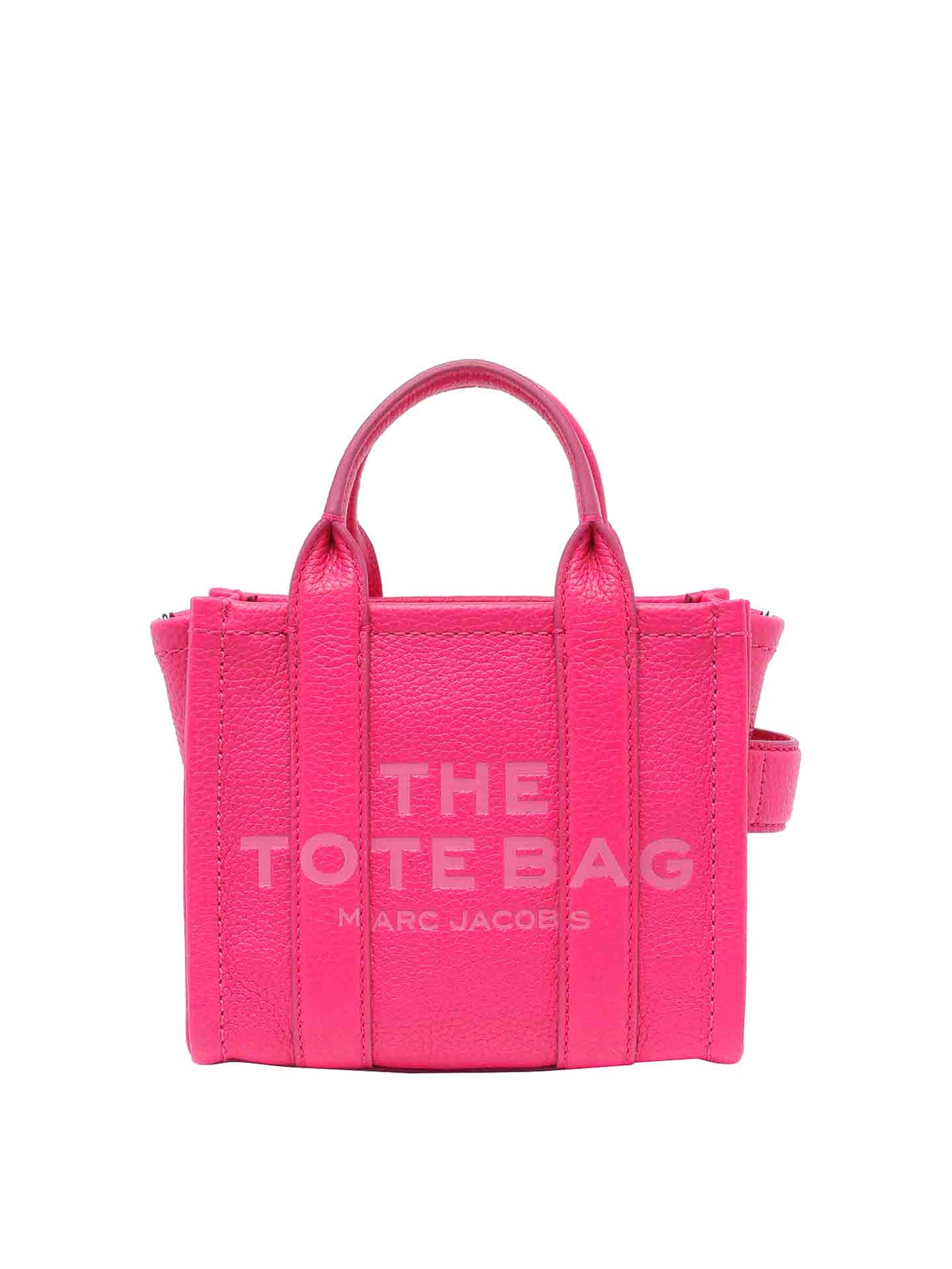 Marc Jacobs Fuchsia Leather Mini The Tote Bag Handbag In Multicolour