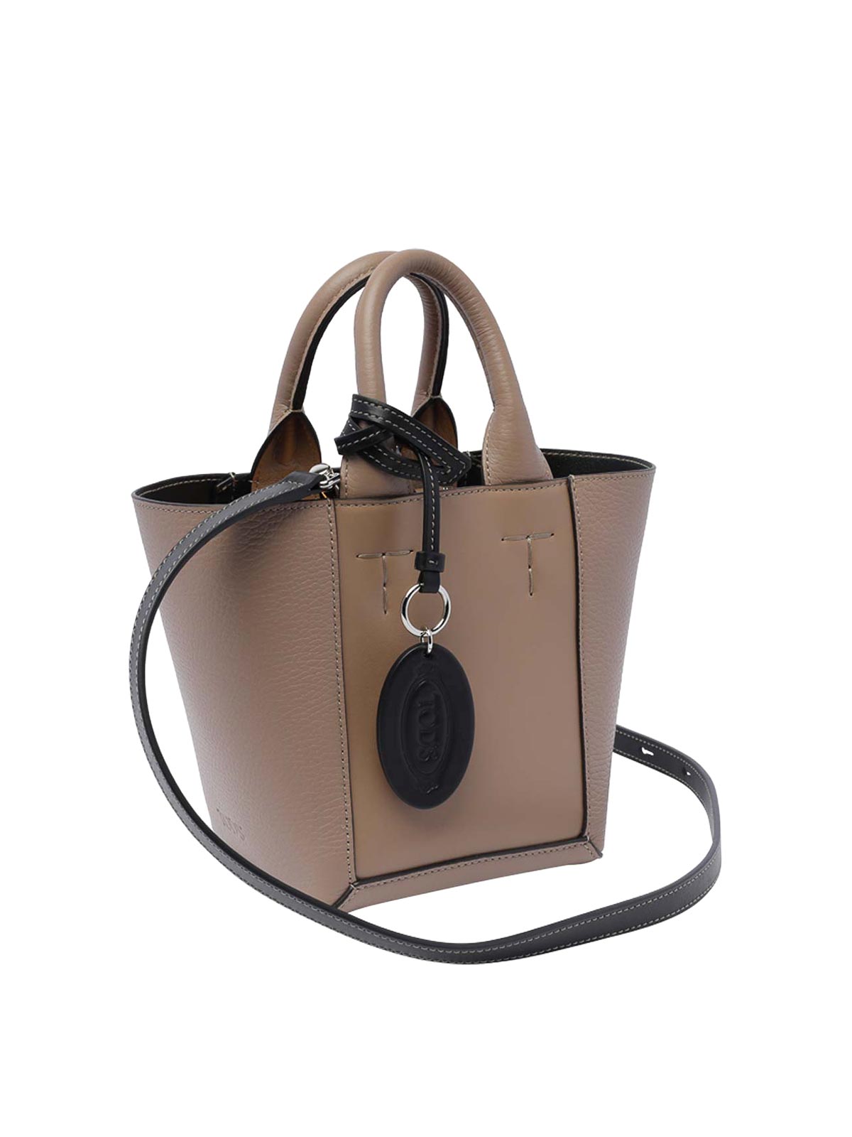 Shop Tod's Tods Double Up Shopping Bag In Beige