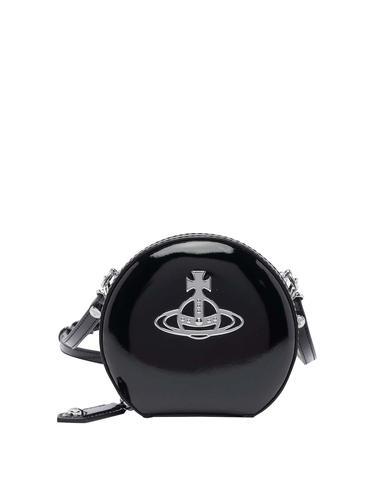 Shop Vivienne Westwood Mini Round Crossbody Bag In Black