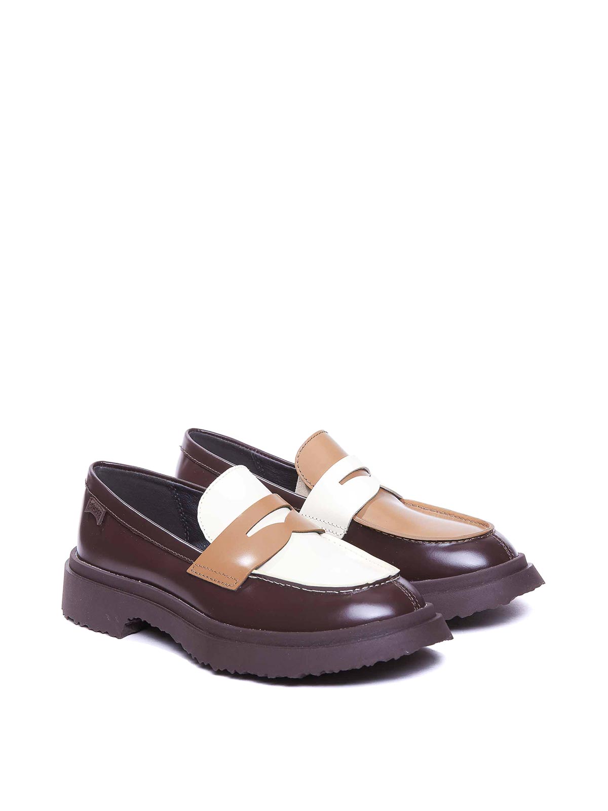 Shop Camper Twins Loafers In Brown