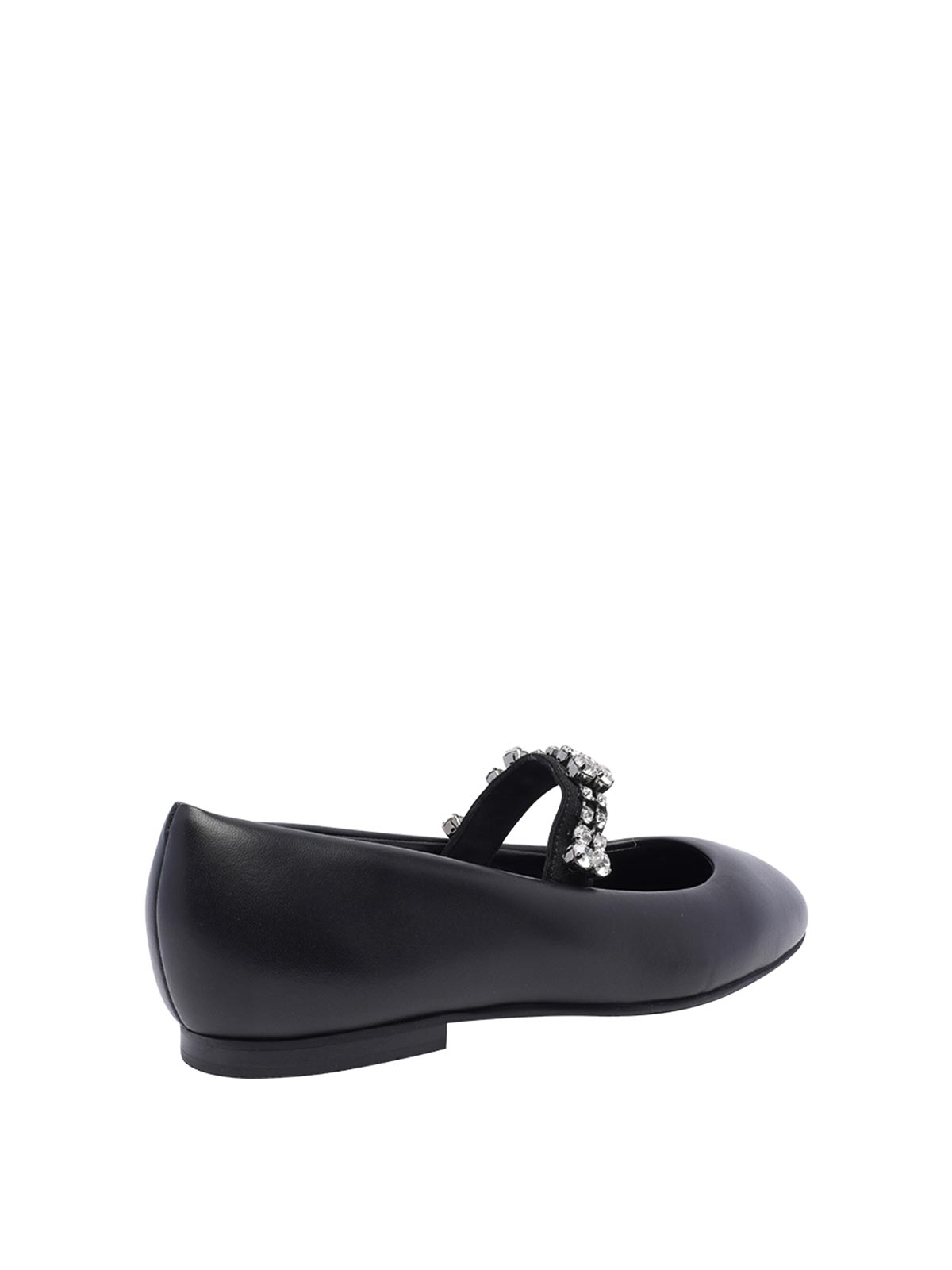 Shop Casadei Black Leather Ballets