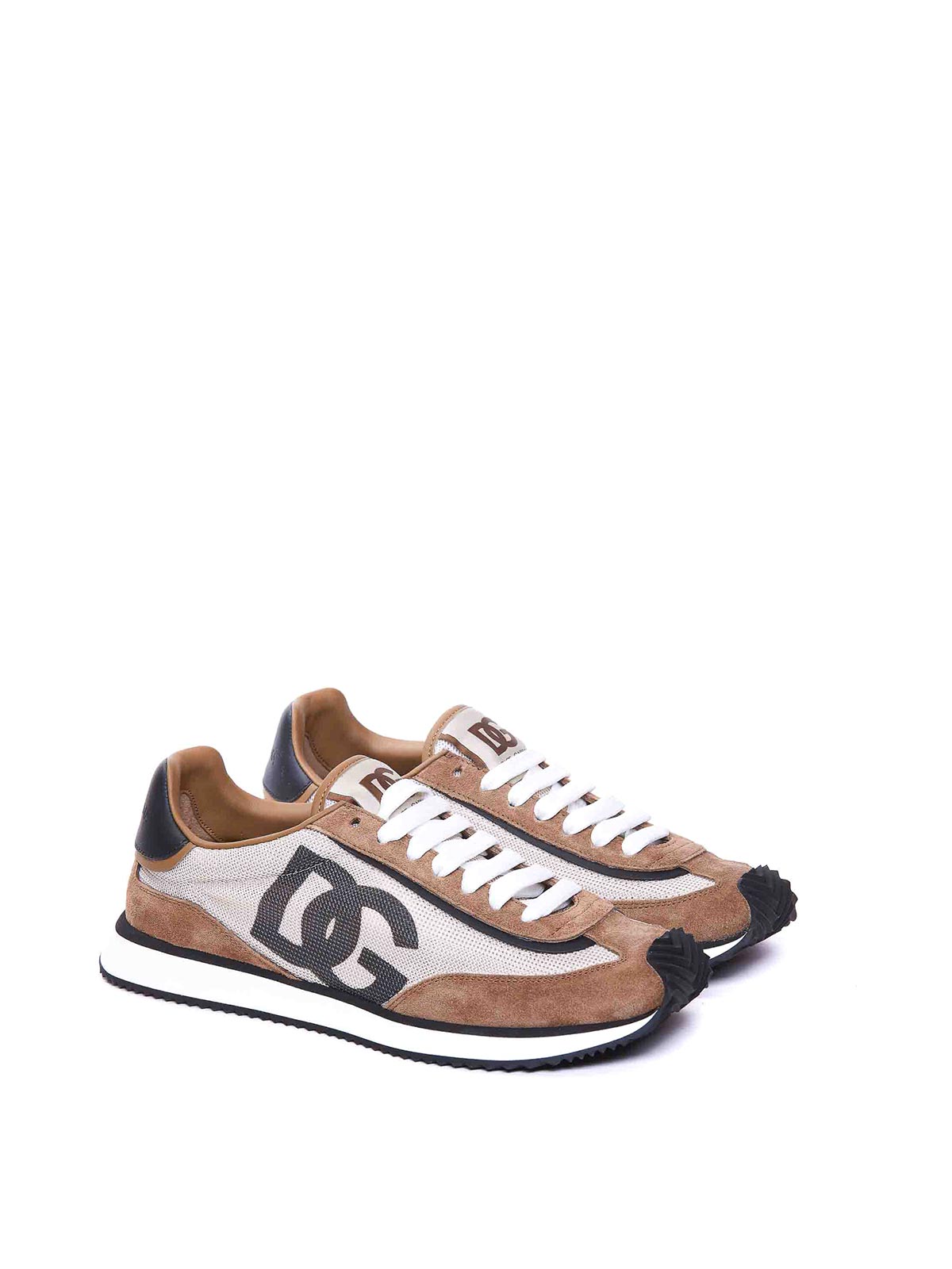 Shop Dolce & Gabbana Aria Dg Runner Sneakers In Brown