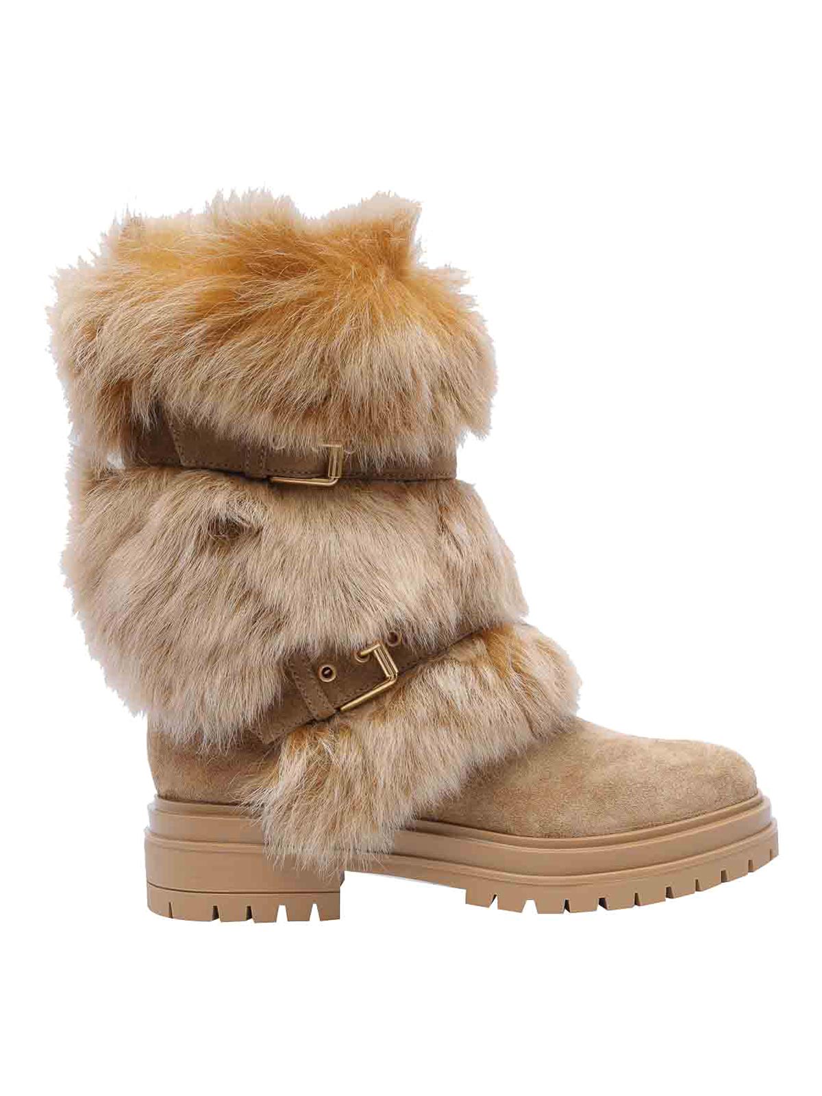 Shop Gianvito Rossi Camel Maverick Boots In Beige