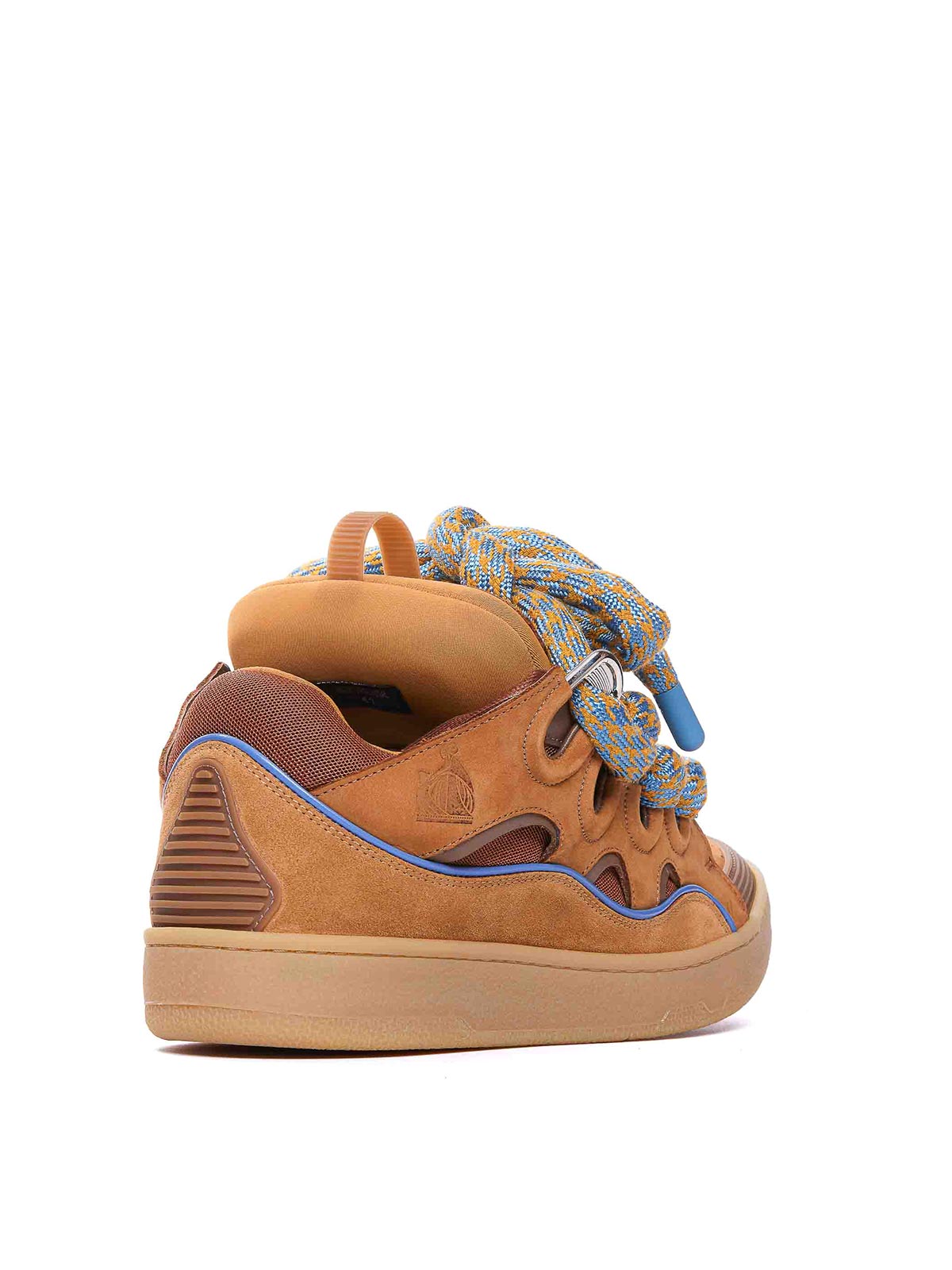 Shop Lanvin Orange Curb Sneakers