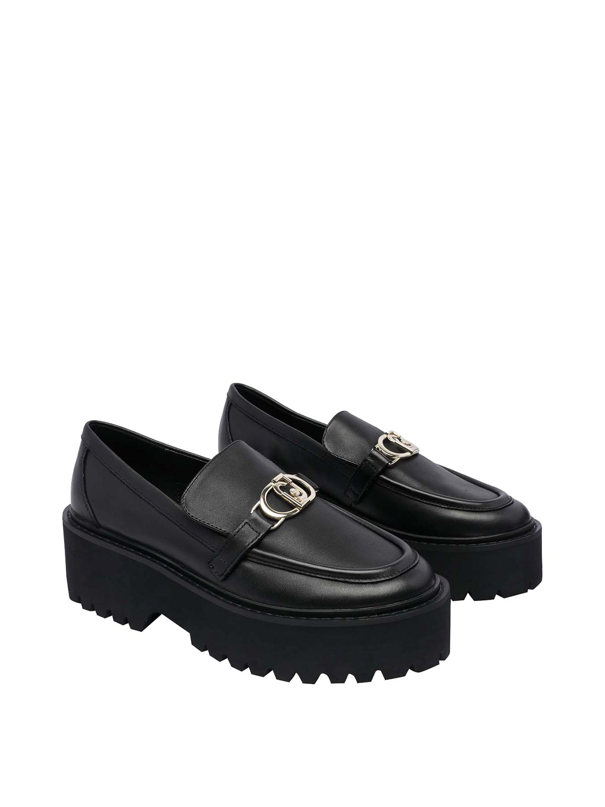 Shop Liu •jo Black Forty Loafers