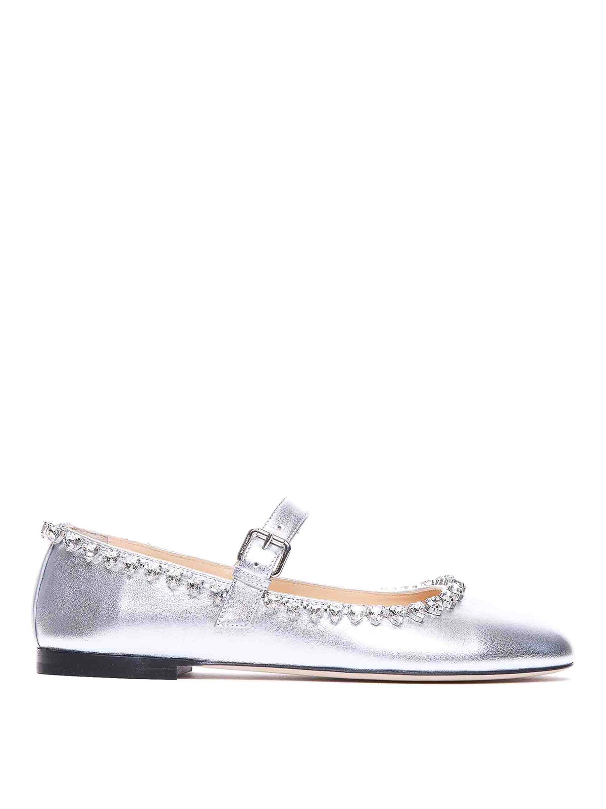 Shop Mach & Mach Audrey Ballets In Silver