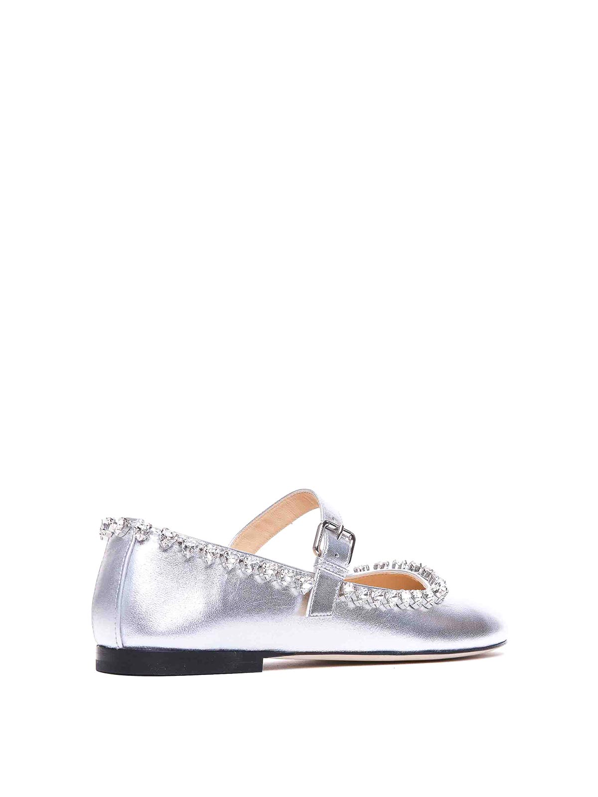 Shop Mach & Mach Audrey Ballets In Silver