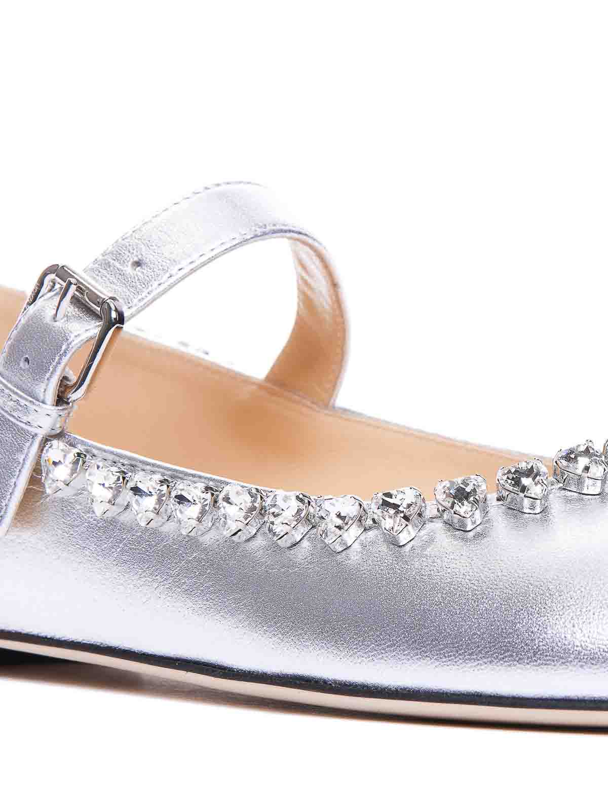 Shop Mach & Mach Audrey Ballets In Silver