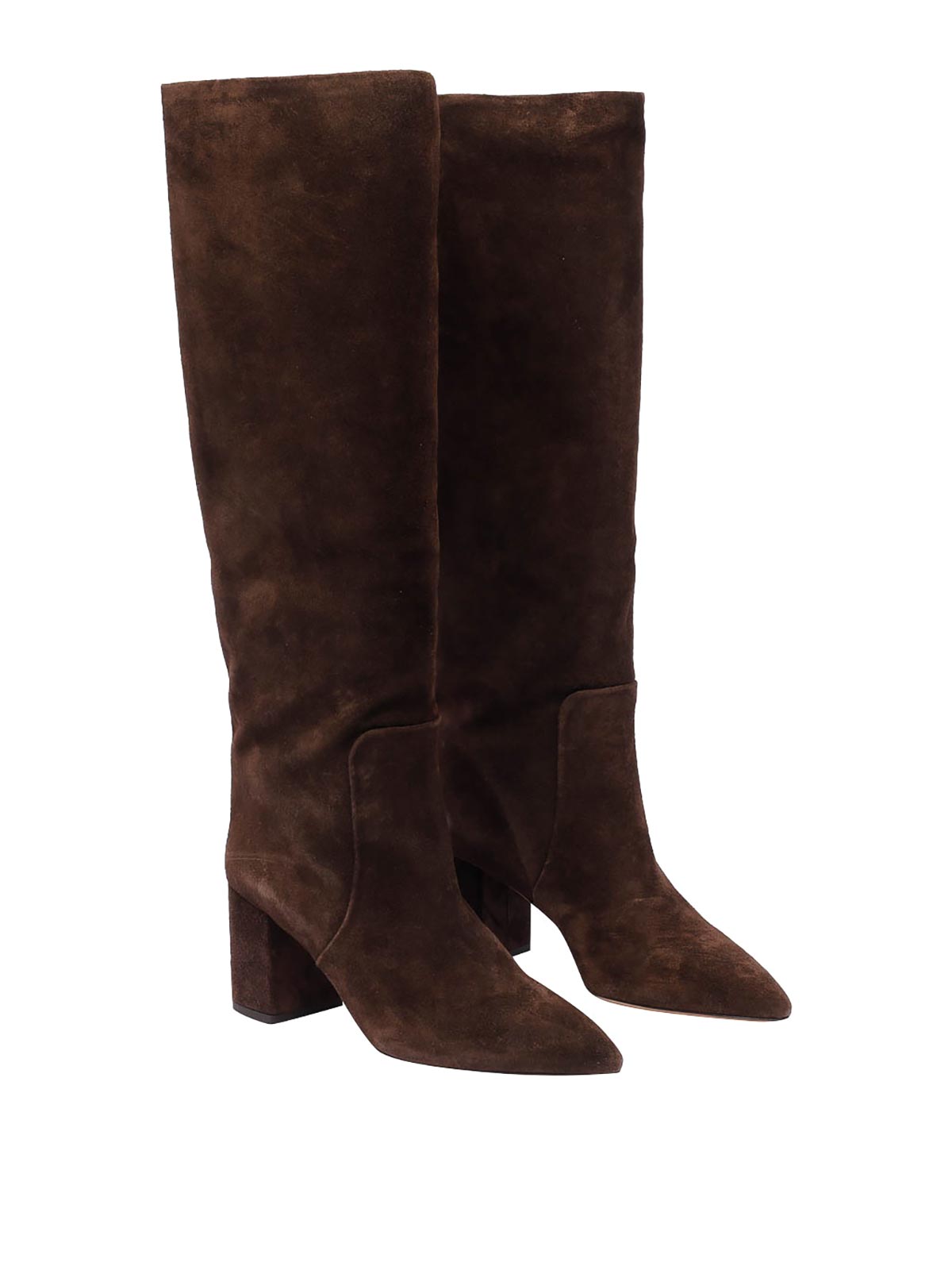 Paris Texas Chocolate Suede Anja Boots In Brown