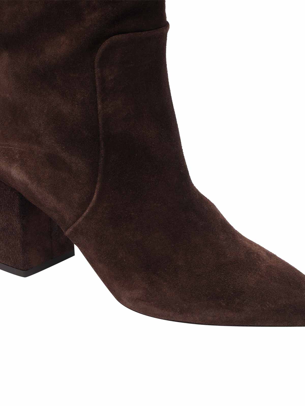Paris Texas Chocolate Suede Anja Boots In Brown