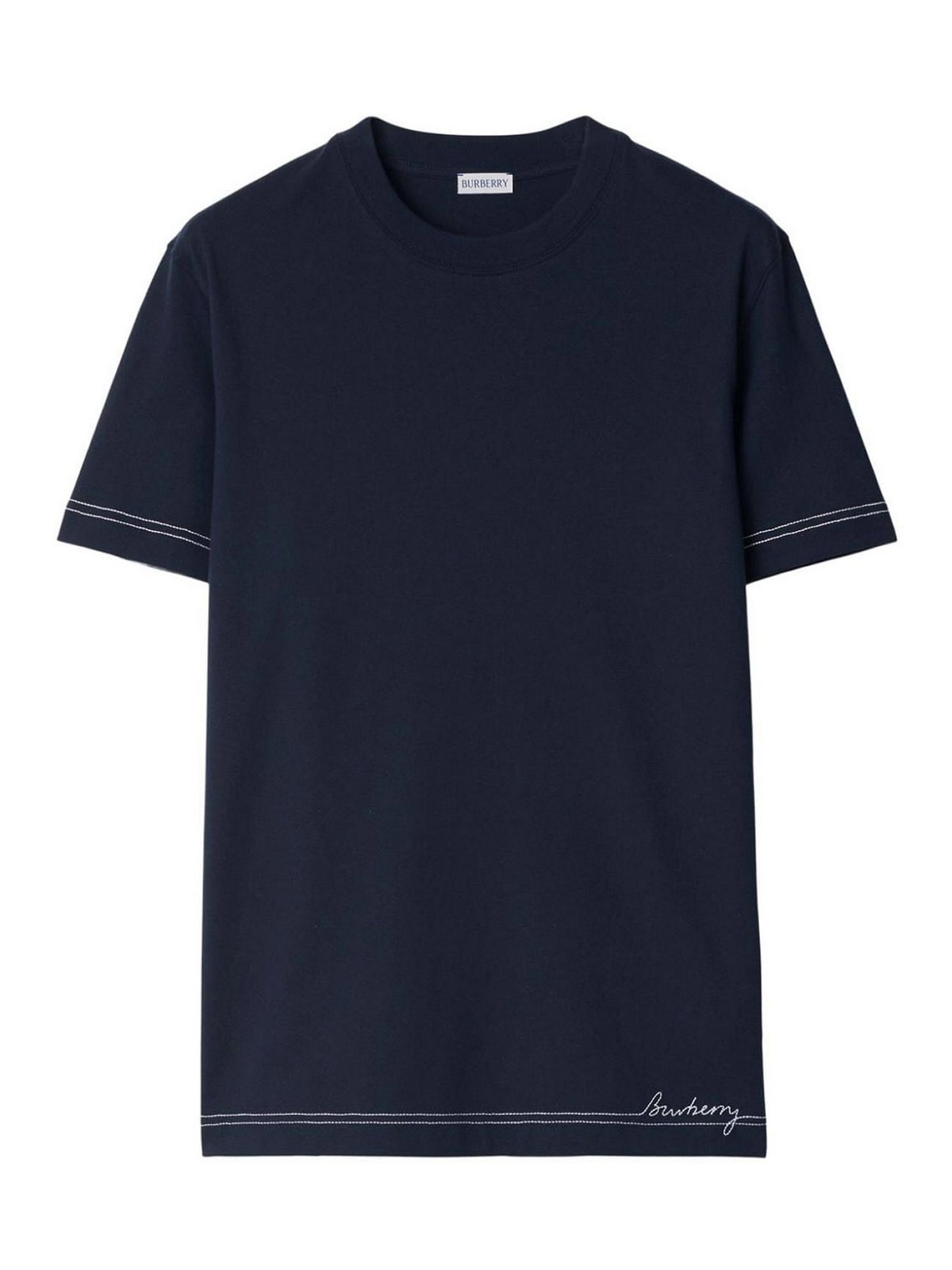 Shop Burberry Blue T-shirt In Dark Blue