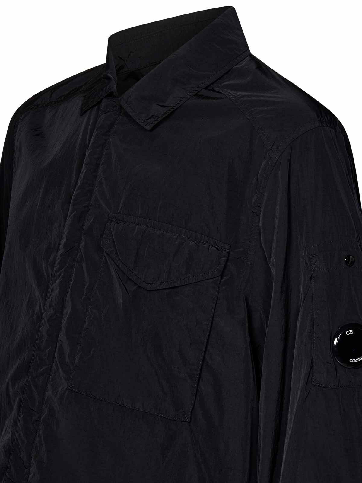 Shop C.p. Company Black Nylon Overshirt