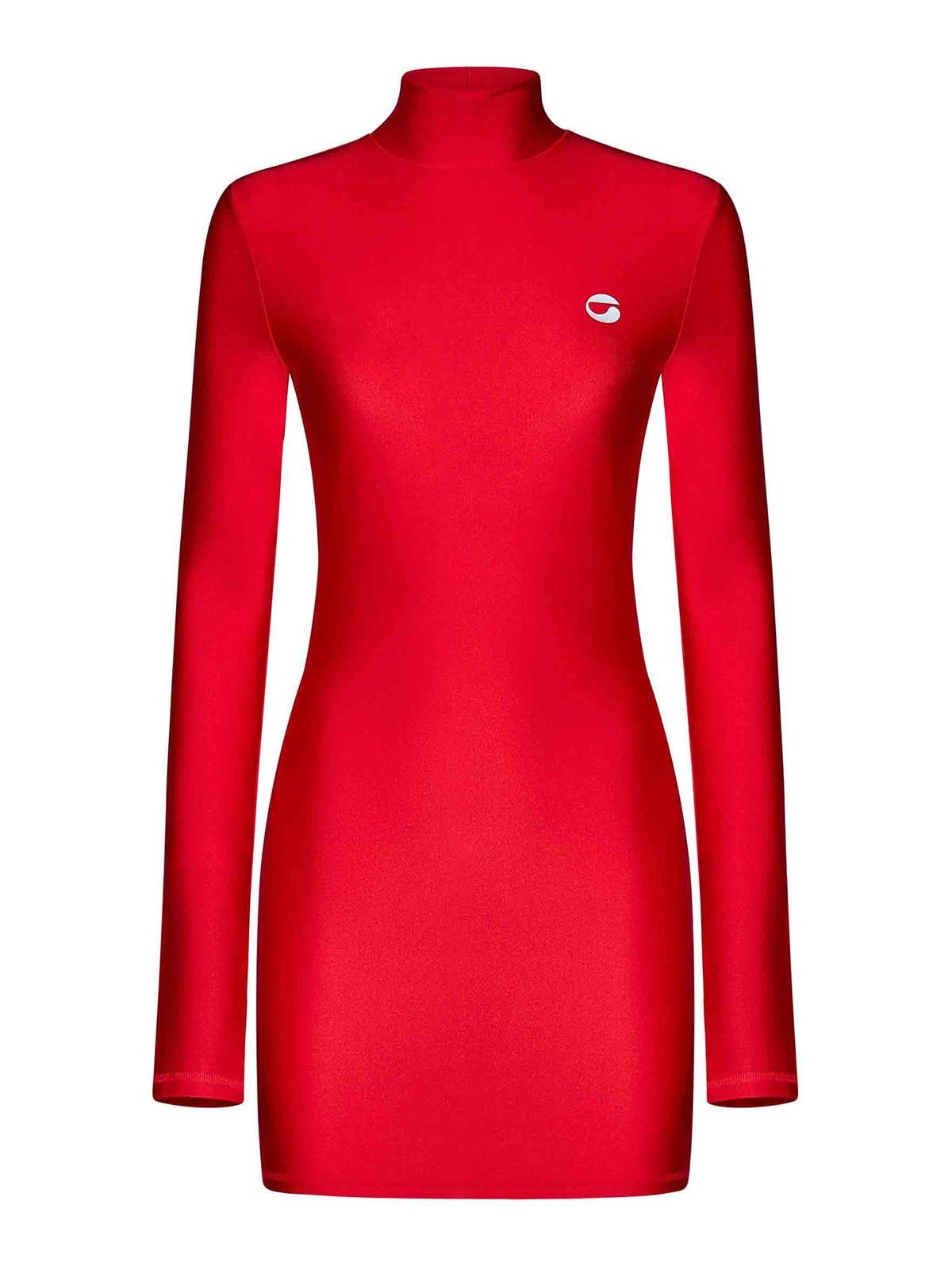 Shop Coperni Short High-neck Dress In Red